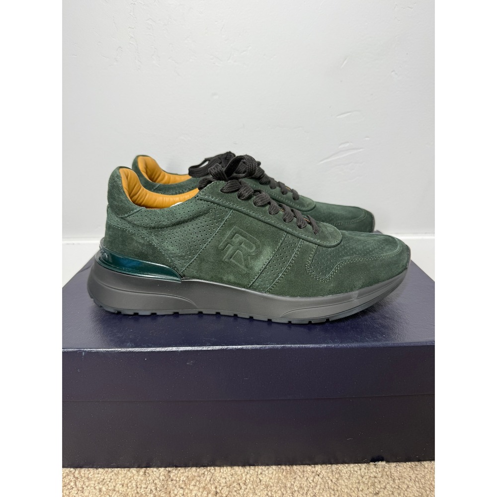 Ralph Lauren Purple Label Ethan II Green Calfskin Suede Sneakers Men 8D UK Italy - Picture 12 of 14